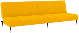 vidaXL Schlafsofa 2-Sitzer Gelb Samt 375881