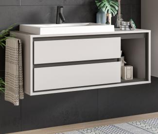 Waschtisch Malik in grau und schwarz inklusive Waschbecken 100 cm