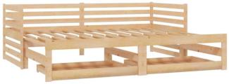 vidaXL Ausziehbares Tagesbett 2x(90x200) cm Massivholz Kiefer [3083709]