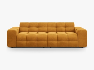 Micadoni Sofa Kendal 4-Sitzer Samt Senf