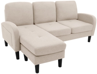 HAUSS SPLOE Ecksofa L-förmiges 3-Sitzer Sofa, Modulares Design, Ideal für Wohnzimmer Beige, Polstersofa, Sofa, L-förmiges Ecksofa mit Chaiselongue