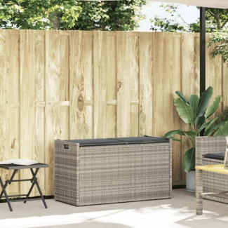 vidaXL Outdoor-Sitzbank mit Stauraum und Kissen Hellgrau 100 cm 4104065