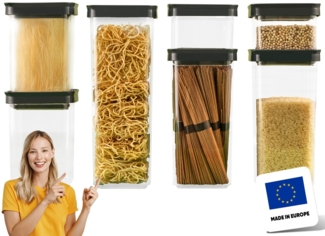 uandu home Vorratsdose Vorratsdosen mit Deckel Luftdicht, Vorratsbehälter Set, (Aufbewahrungsbox Küche Aufbewahrung & Organisation, BPA Frei, Küchen Organizer, Vorratsdosen für alle trockenen Lebensmittel)