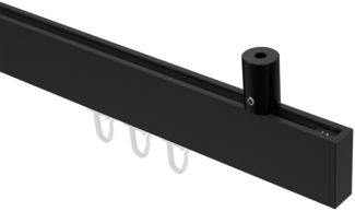 Innenlauf-Gardinenstangen-Set Sonius Paxo 100 cm, 1-läufig, 14x35 mm Schwarz