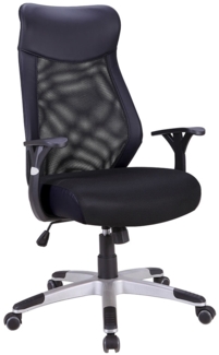 Chefsessel Nina / Niko , Kunstleder, Kunststoff, Netzstoff , Schwarz , 65 x 123 x 0 cm