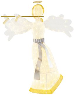 Beleuchteter Weihnachtsengel mit 100 LED-Lichtern 3-Dimensionale Engelsfigur Weihnachtsdeko