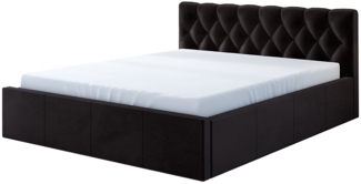 Polsterbett VOG-OM 120x200 mit Bettkasten und Lattenrost. Farbe: Espresso 6