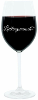Leonardo Weinglas 400 ml, Lieblingsmensch, Geschenk Stimmungsglas mit lustiger Gravur, Moodglas, 22 cm