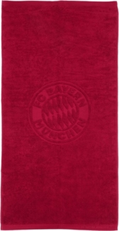 FC Bayern München Badetuch FC Bayern München I Handtuch 100x50 cm I Bordeaux, 100% Baumwolle