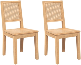 vidaXL Esszimmerstühle 2 Stk. Massivholz Gummibaum 4102479
