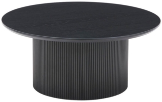 HOME DELUXE Couchtisch Rund ADELINA - 90 x 90 x 40 cm, lamellen, Wohnzimmertisch, Sofatisch, Tisch, Beistelltisch, japandi