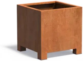 Adezz Pflanzgefäß Carrez mit Füßen aus Corten-Stahl Pflanzkübel Größe 70x70x70 cm