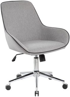 Dmora Stuhl mit Rädern Luminosa, Bürostuhl mit Rollen, ergonomischer Bürositz, 66 x 59 x 98 cm, Grau