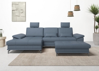 Places of Style Ecksofa Costello L-Form, mit Sitztiefenverstellung, Armteilverstellung und, 3 Nierenkissen, optional Bettfunktion und Bettkasten