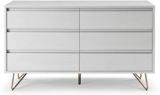 Kommode breit mit 6 Schubladen Sideboard Wohnzimmer Schrank Anrichte