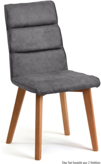 Esszimmerstuhl (2er-Set) Darell 47 x 92 x 60 Eiche geölt/Grau