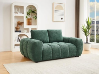 Vente-unique - Sofa 2-Sitzer - Strukturstoff - Grün - BERENIA