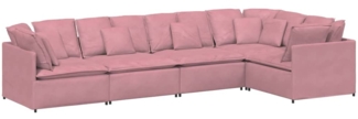 vidaXL Modulares Sofa mit Kissen Samt Rosa 3321340