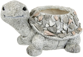 I.GE.A. Pflanzkübel Schildkröte aus Magnesia (1 St), Blumentopf Kübel Blumenkübel Pflanzgefäß Deko Tier zum Bepflanzen