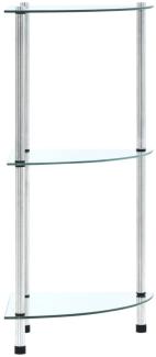 vidaXL Regal mit 3 Ablagen Transparent 30x30x67 cm Hartglas 249514