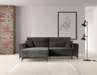 WERK2 Ecksofa Scandic L-Form, Moderne Eckcouch in Cord, Sofa mit Schlaffunktion & Bettkasten