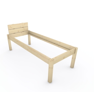 Pfostenbett "metallarm" Fichte Holzbett "Daybett" 80 x 200cm 58cm Einzelbett