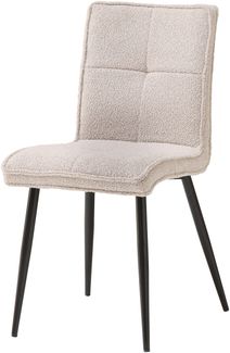 4-Fußstuhl >Lara< (4er Set) Bouclestoffbezug hellgrau, schwarz - 60x85x44 (BxHxT)