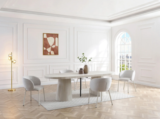 Vente-unique - Stuhl 2er-Set - Tweedstoff & Metall - Creme - SIJOLA