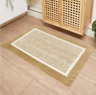 Andiamo Badematte Maui, Höhe 23 mm, rutschhemmend beschichtet, fußbodenheizungsgeeignet, Polyester, rechteckig, 2er-Set 40x60 cm / 60x100 cm, gestreift, mit Bordüre, auch als 2er Set erhältlich