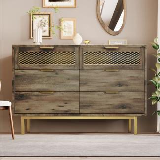 BlingBin Schubkastenkommode Sideboard Highboard für Schlafzimmer Wohnräume (1 St, Kommode mit 6 Schubladen)