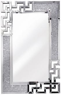 Casa Padrino Designer Kristall Wandspiegel 80 x 3 x H. 120 cm - Rechteckiger Spiegel mit dekorativen Glaskristallen - Wohnzimmer Spiegel - Schlafzimmer Spiegel - Garderoben Spiegel - Luxus Möbel