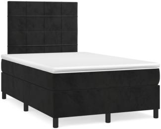 vidaXL Boxspringbett mit Matratze & LED Schwarz 120x190 cm Samt 3270313