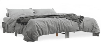 vidaXL Bettgestell Grau Sonoma 160x200 cm Holzwerkstoff und Metall 3280230