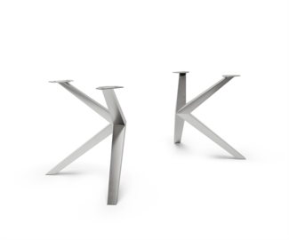 Tischgestell Zenthara kantig Edelstahl (2er-Set)