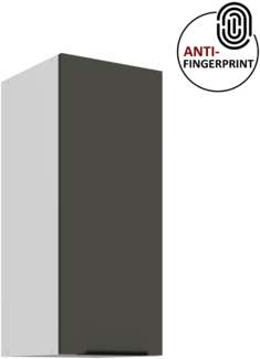 Küchen Hängeschrank 30 cm ARIA Graphite ultra matt + Weiss matt, hochwertige Fronten mit Anti Fingerprint Beschichtung Küchenzeile Küchenblock