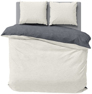 One Home Bettwäsche Wende Melange, Flanell, 3 teilig, meliert, Baumwolle kuschelig warm weich Biber Winter