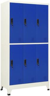 vidaXL Schließfachschrank Grau und Blau 90x45x180 cm Stahl