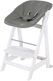 roba Treppenhochstuhl Born Up 'Luxe' - ab 0 Jahren - Aufsatz 'Stone gesteppt' - Weiß