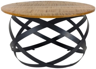 Amagohome Couchtisch Beistelltisch Couchtisch rund Wohnzimmer Orbit Metall Gestell schwarz