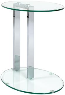 Beistelltisch >Artur< in Chrom aus Stahl, Glas 8mm - 45x50x35cm (BxHxT)