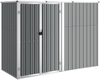 vidaXL Gerätehaus Grau 225x89x161 cm Verzinkter Stahl 316214