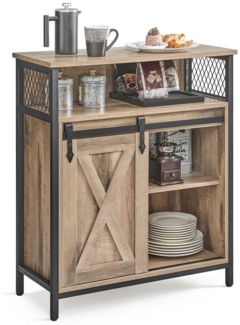 VASAGLE Sideboard Aufbewahrungsschrank, 70 x 30 x 80 cm, mit Schiebetür