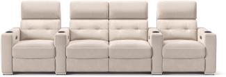 Sofanella Kinosofa BARI Viersitzer Heimkino Stoffcouch in Creme