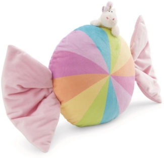 Nici Dekokissen Nici Bonbonförmiges Kissen mit Kuscheltier Einhorn, Nici süßes Dekokissen