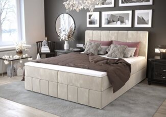 yourhouse24 Boxspringbett Bahama mit 2 Bettkästen, Doppelbett mit Bonell-Matratze + Topper