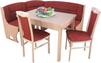 4tlg. Eckbankgruppe "Josef" 125X165 cm, buche/terra