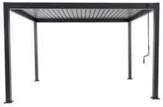 LINO Lamellenpavillon 300x300 Aluminium Lamellen, Pavillon Grau pulverbesch, Lamellen verstellbar