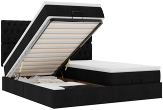 vidaXL Ottoman-Bett mit Matratzen & LEDs Schwarz 160x200 cm Stoff 3314557