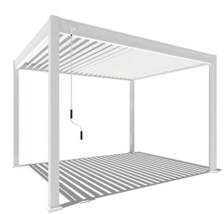 Weide Classic | Pergola Aluminium freistehend | 3 x 3,6 M | Lamellendach weiß