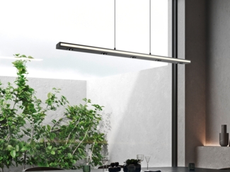 LED Pendelleuchte GRAHAM dimmbar & stufenlos höhenverstellbar, Schwarz, B: 109cm